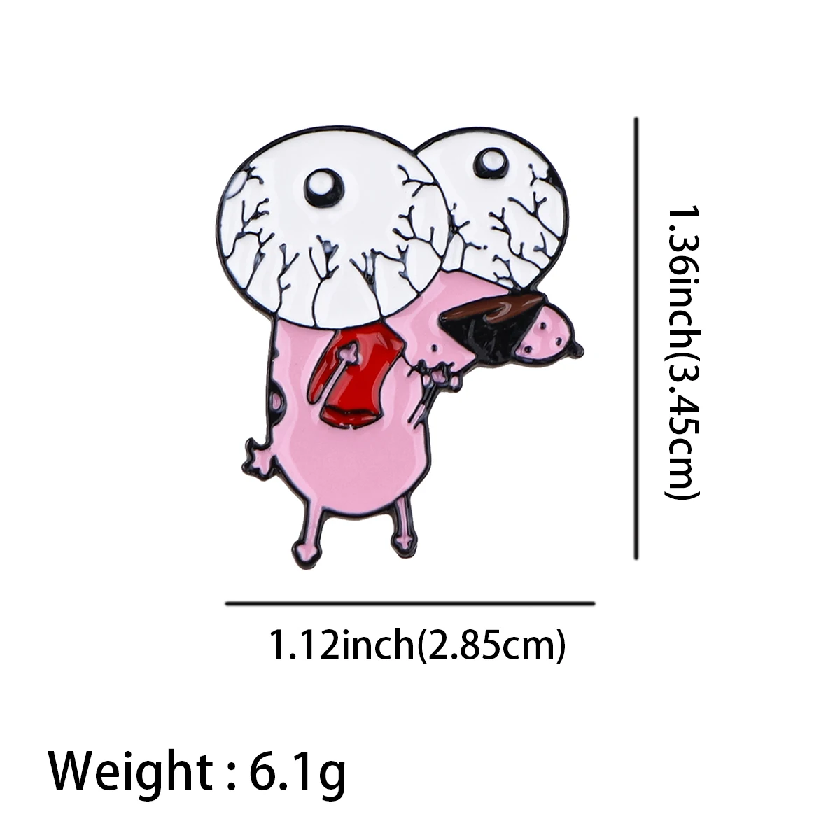 Cartoon Figur Emaille Pins Rosa Mut Hund Brosche Nette Tiere Abzeichen Metall Denim Hemd Revers Pin Schmuck Zubehör Geschenke – Detail 1