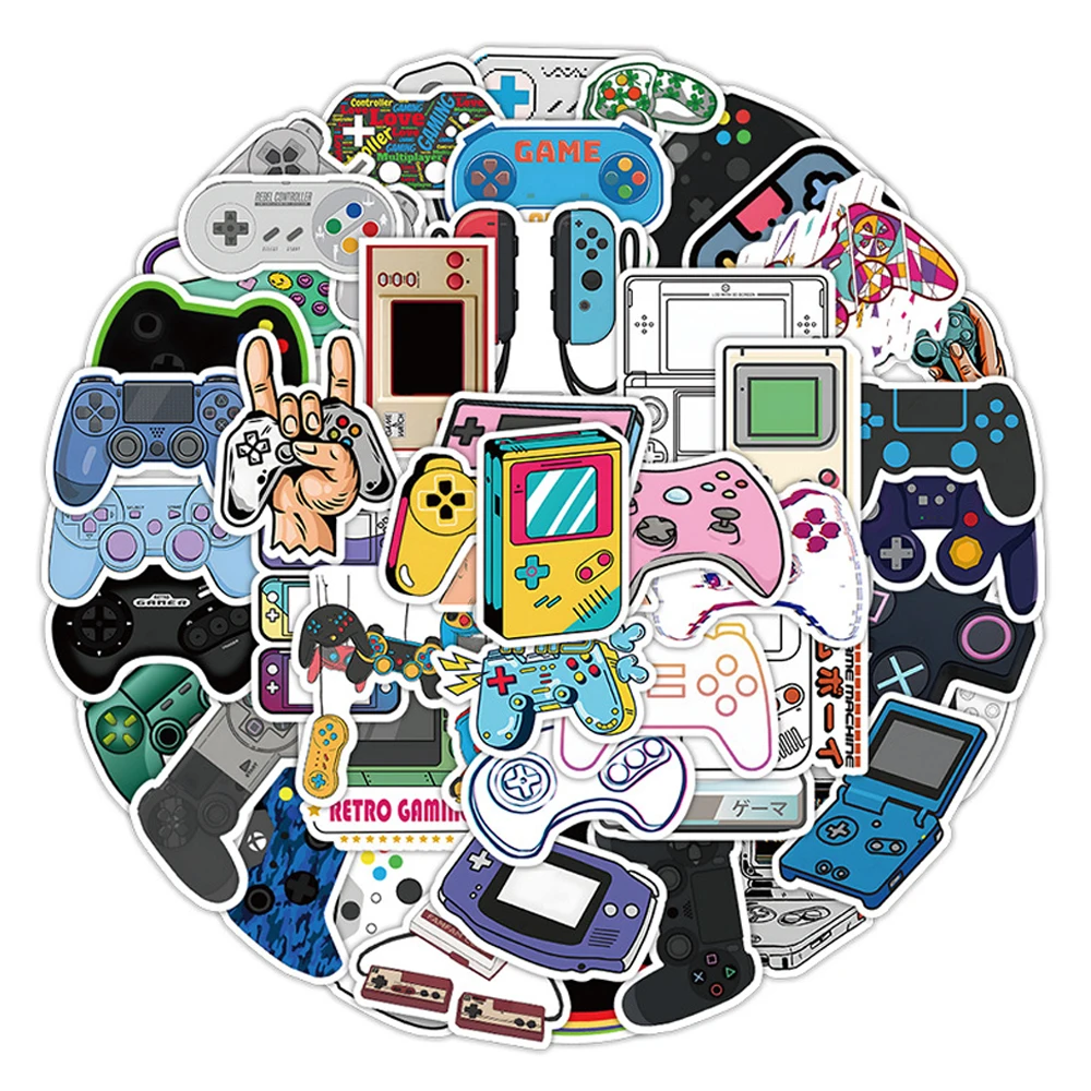 10/30/50pcs Cool Video Game Console Graffiti Stickers Waterproof DIY Skateboard Phone Helmet Guitar Cartoon Gamepad Decals Toys - 4
