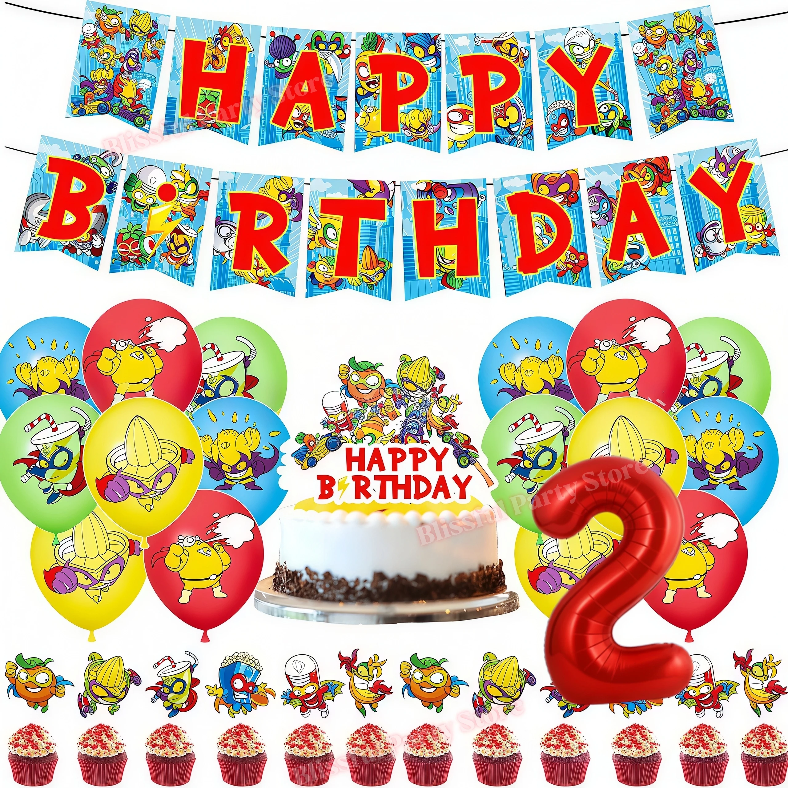 Superthings Themen-Geburtstagsparty-Dekoration Superzings Spielballons Tortendekoration Hintergrund Partyzubehör Babyparty-Geschenk – Detail 18