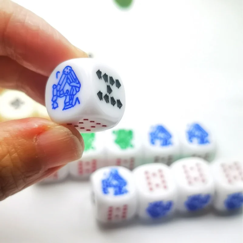 Poker Dice Puzzle Game Dice 6 Faces 16mm D6 Casino Board Game 10 Pcs game dice,dice set