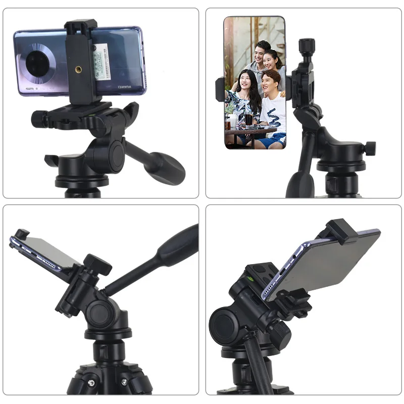 캐논 니콘 DSLR SLR 디지털 카메라용 고속 플레이트 마운트 팬 헤드, 여행용 셀프 삼각대, 알루미늄 높이 60 인치 155cm 스탠드