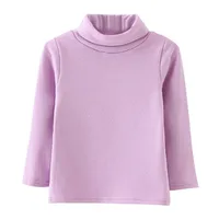 Little Girls Long Sleeve Tee Shirts Soft Turtleneck Layering Pullover Slim Stretchy Tops 5