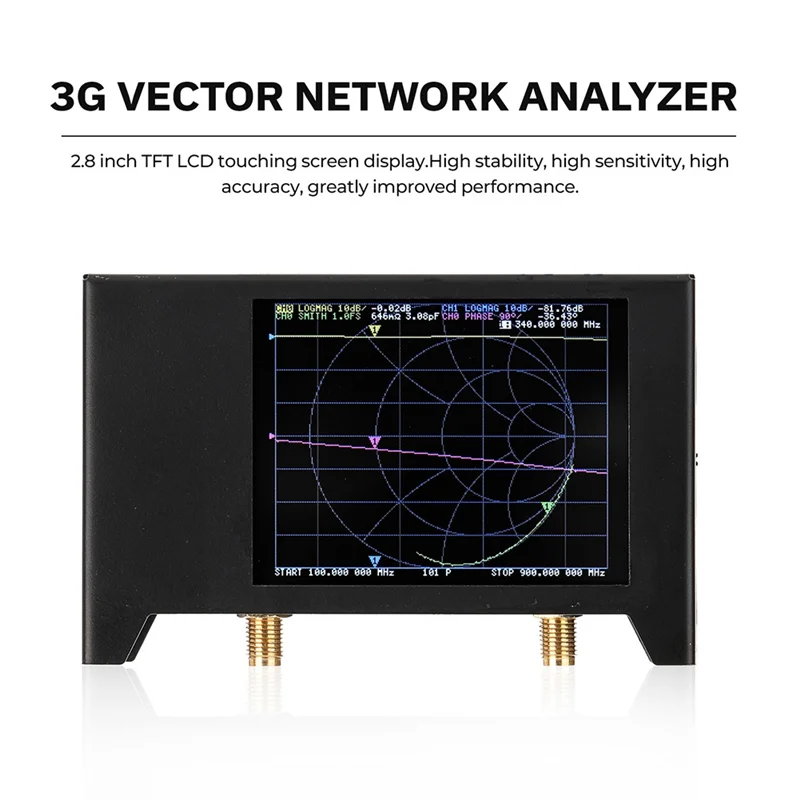 AA89 NanoVNA V2 2.8 Inch TFT Touch Screen 3G Vector Network Analyzer SAA2 Shortwave Antenna Analyzer HF VHF Network