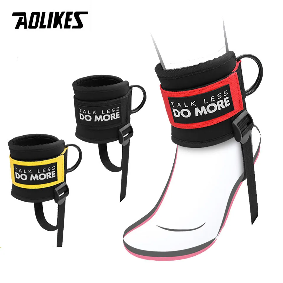 AOLIKES 케이블 기계용 조정 가능한 발목 스트랩, 무게추 리프팅 피트니스 발목 커프, 부티 빌딩 운동 트레이너 체육관, 1 개