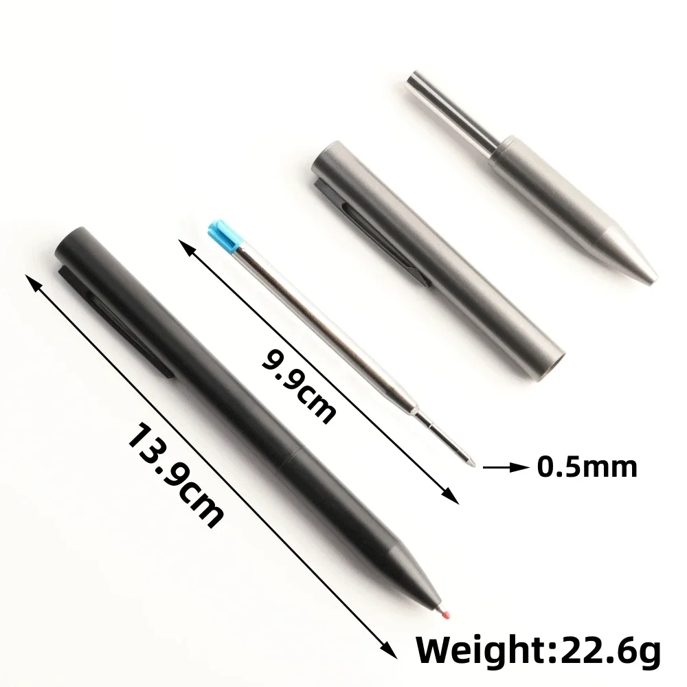 Metal Ballpoint Pen Retractable Signature Pen Crest Style Metal Housing Black Blue Ink Medium Point 0.7mm Color Black Grey 2