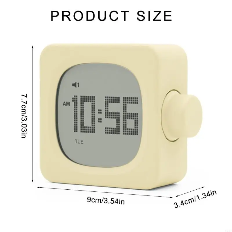 Cubic LED Digital Alarm Clock USB Chargeable Desk Clock with 2 Alarm Snoozes Function Countdown Timer for Sleep Training 6