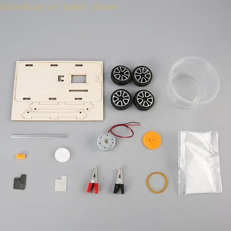 11UB 어린이 나무 소금 물 전원 자동차 모델 공예 조립 과학 프로젝트 학생을위한 설정 학교 물리학 학습