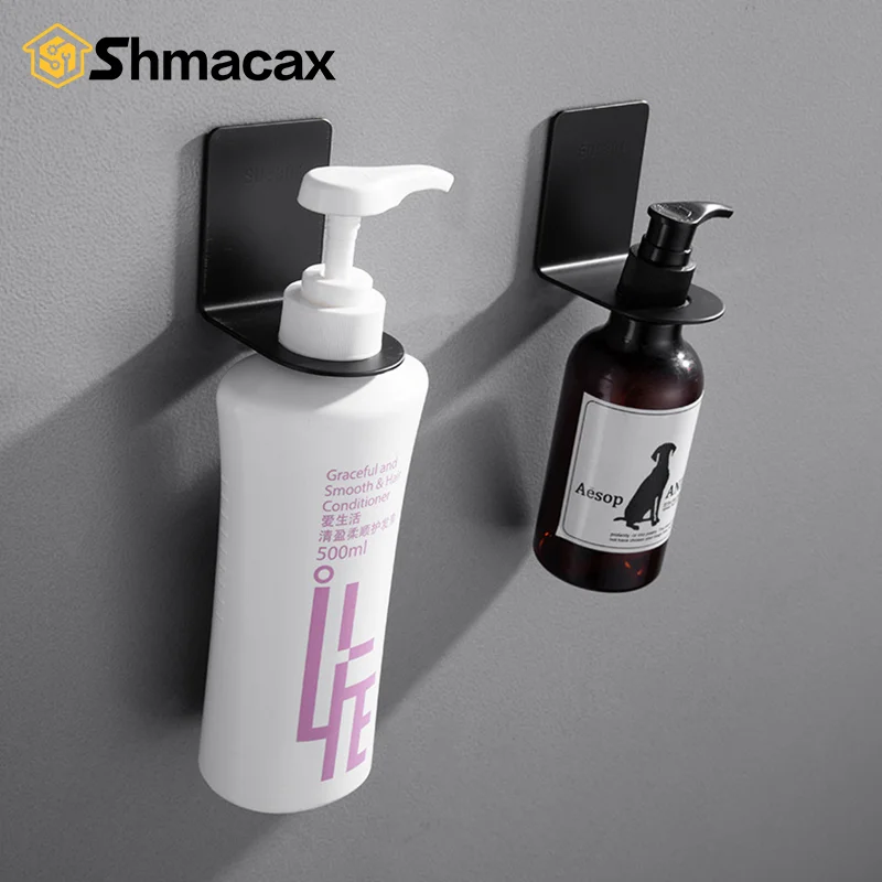 1PC Bottle Holder Durable Stainless Steel Bottle Hanger Stand Traceless Metal Hook Free of Punch Wall Mounted Soap Holder