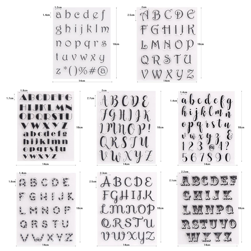 Silicone Stamp Alphabet Letter Number 1/8pcs for Paper Card Craft