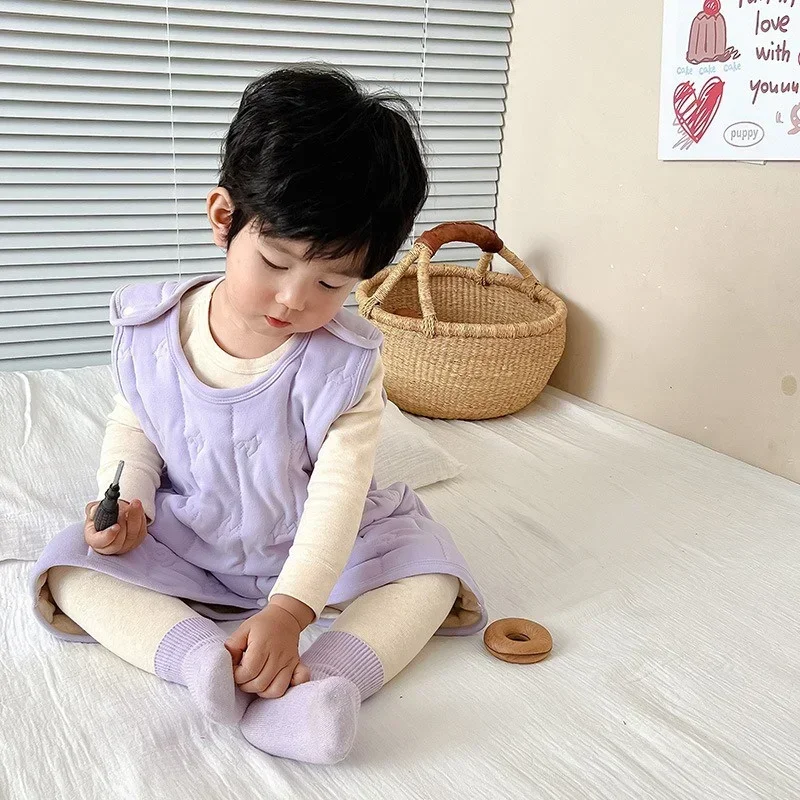 Baby Cotton Jumpsuit Autumn Winter Wool Silk Anti Kick Quilt Blanket Thicken Warm Boys Girls
