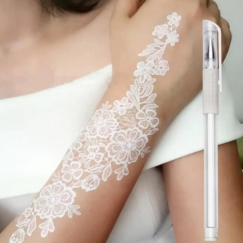 Skin Marker Pen Eyebrow PMU Microblading Outline Pencil Felt Pen White Brow Position Mapping Pencil White Marker Pen