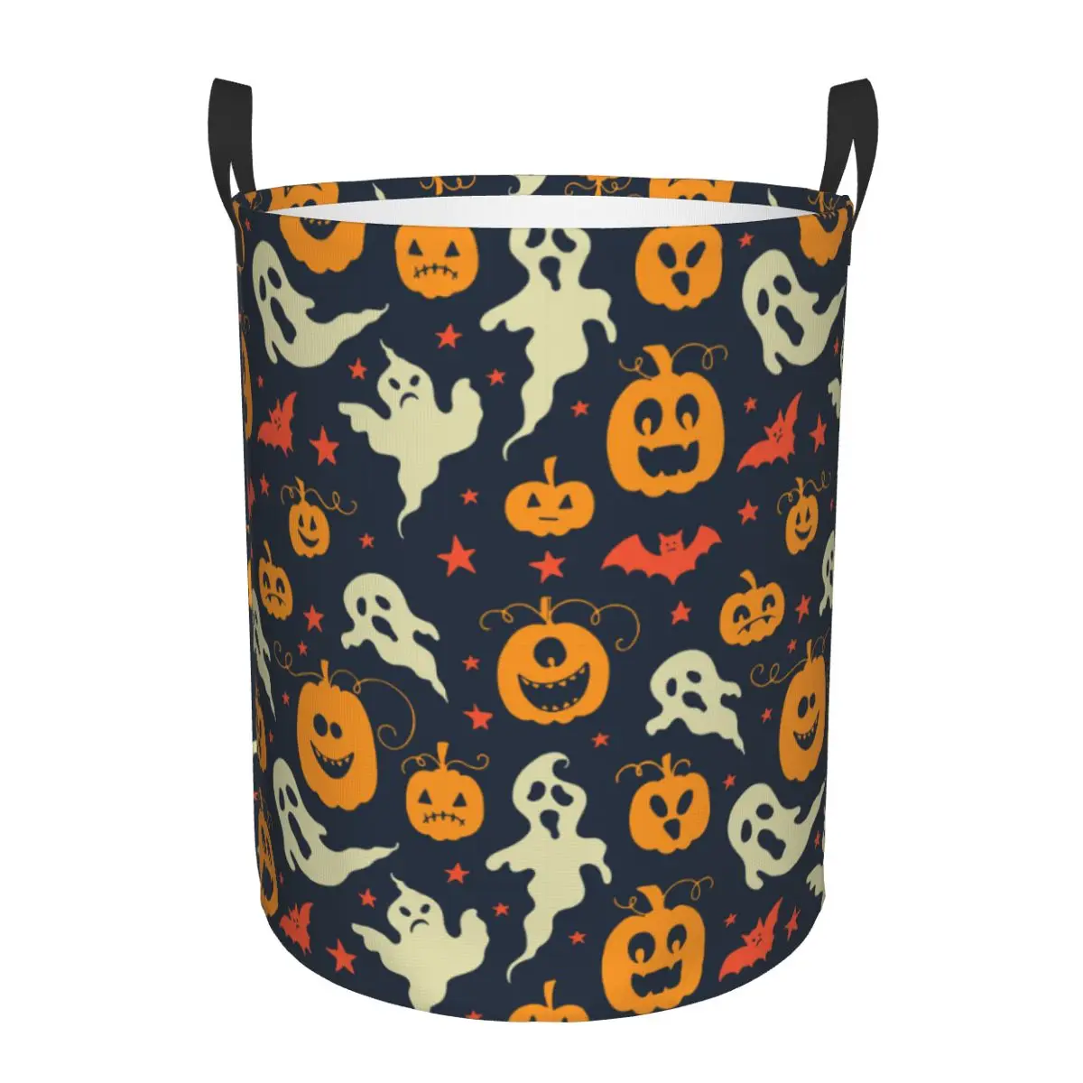 

Корзина для грязного белья, призраки, тыквы, звезды и летучие мыши, складная корзина для хранения одежды, водонепроницаемый органайзер для дома