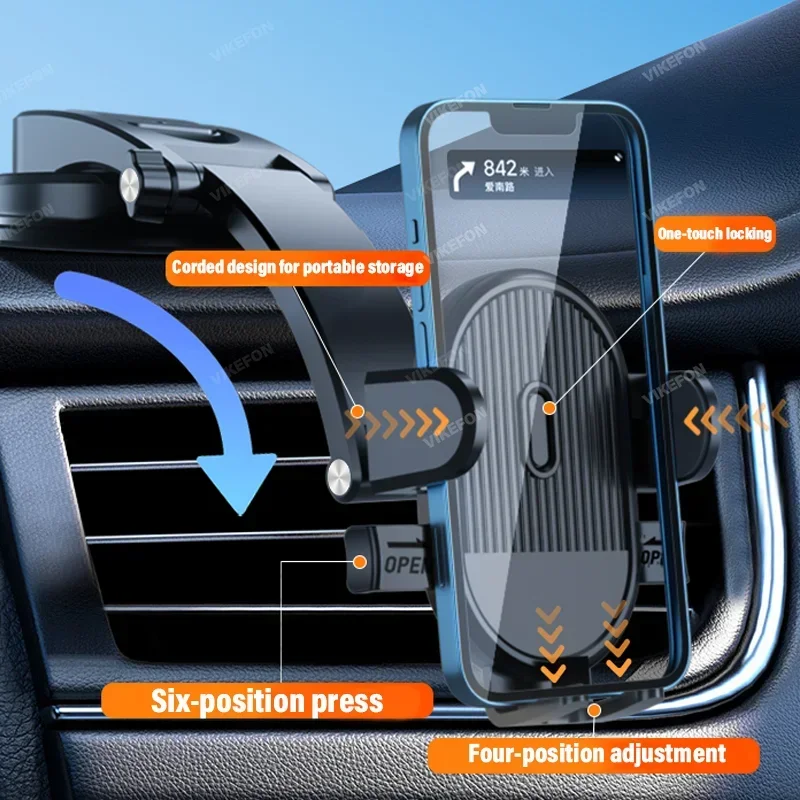 Universal Auto Sucker Car Phone Holder 360 Windshield Car Dashboard Mobile Cell Support in Car Bracket for 4.0-7 Inch Smartphone