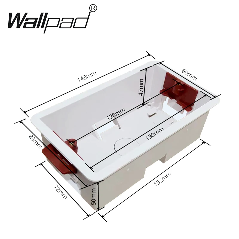 120mm Screw Distance Dry Lining Box For Gypsum Board Drywall Plasterboad 47mm Depth Wallpad 9M 3*6 Wall Switch Socket Cassette