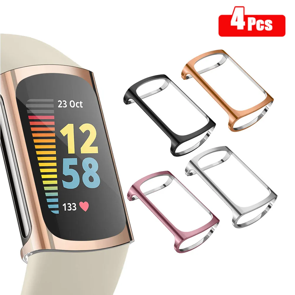 4pcs/3pcs/1pc smartwatch Cover Case For Fitbit Charge 5 Cover TPU Antiscratch Screen Protector