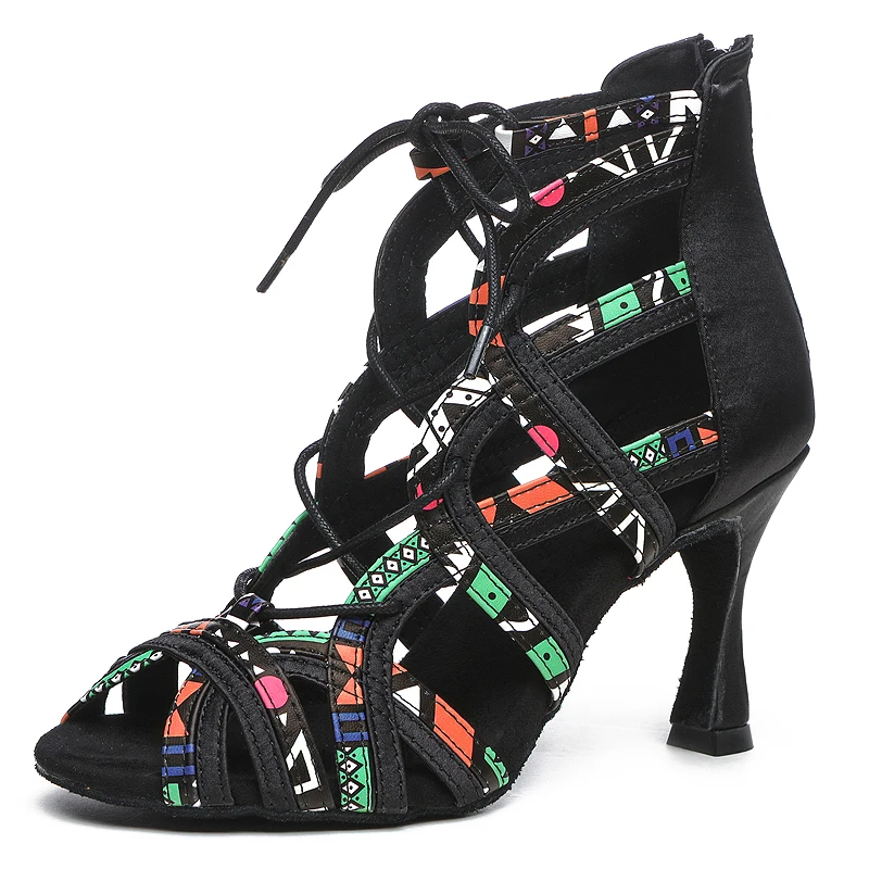 HollowOutLatinDanceShoesHeelsFashionBallroomLadiesDancing
