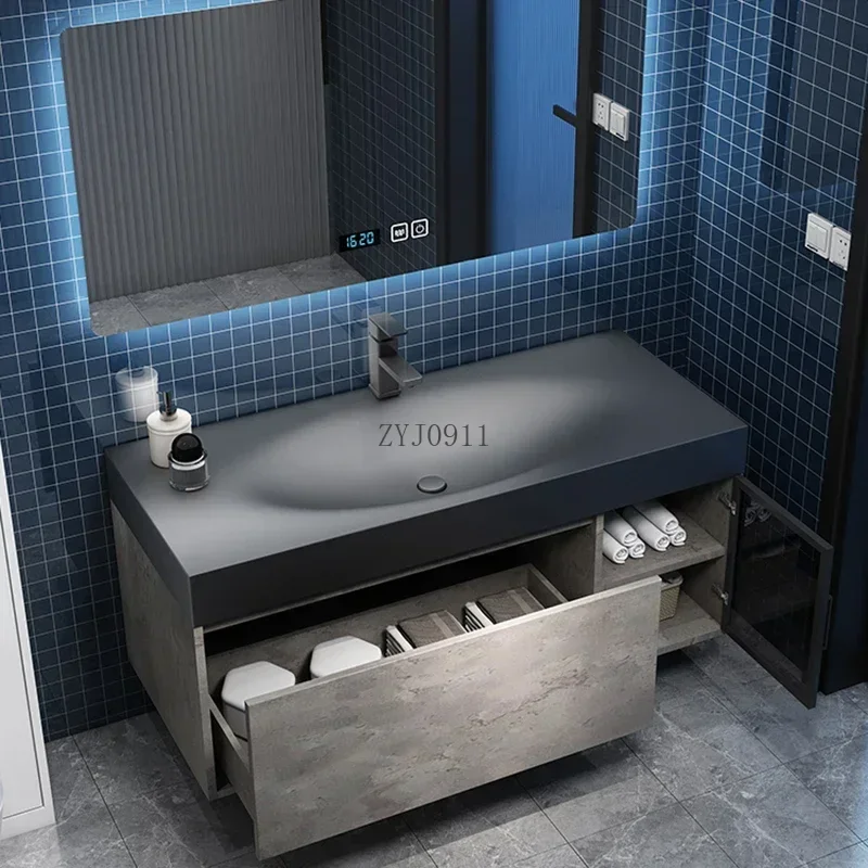 *Smart Slim Basin Bathroom Cabinet Combination Minimalist Modern Cabinets Washbasin Casa Arredo Home Furniture YX50BC