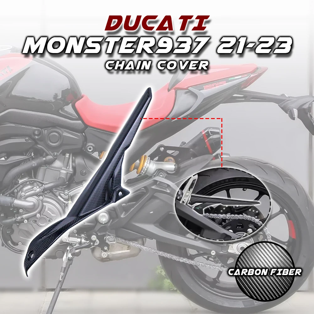 

For Ducati Monster 937 2017 2019 2020 2021 2022 2023 100% 3K Dry Carbon Fiber Chain Guard Cover Motorcycle Modified Fairings