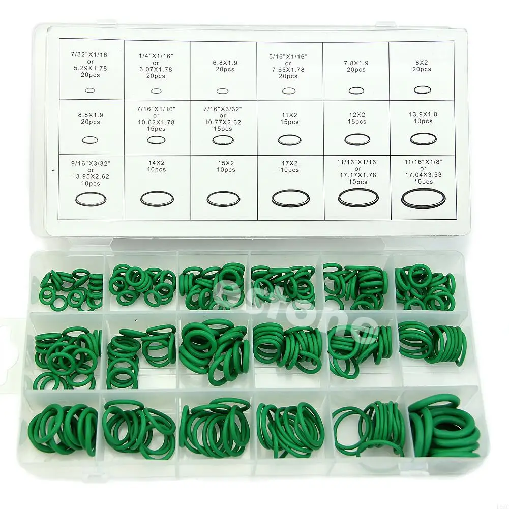 B5XC Green 270Pcs 18 Sizes O-ring Kit Metric O ring Seals Nitrile Rubber