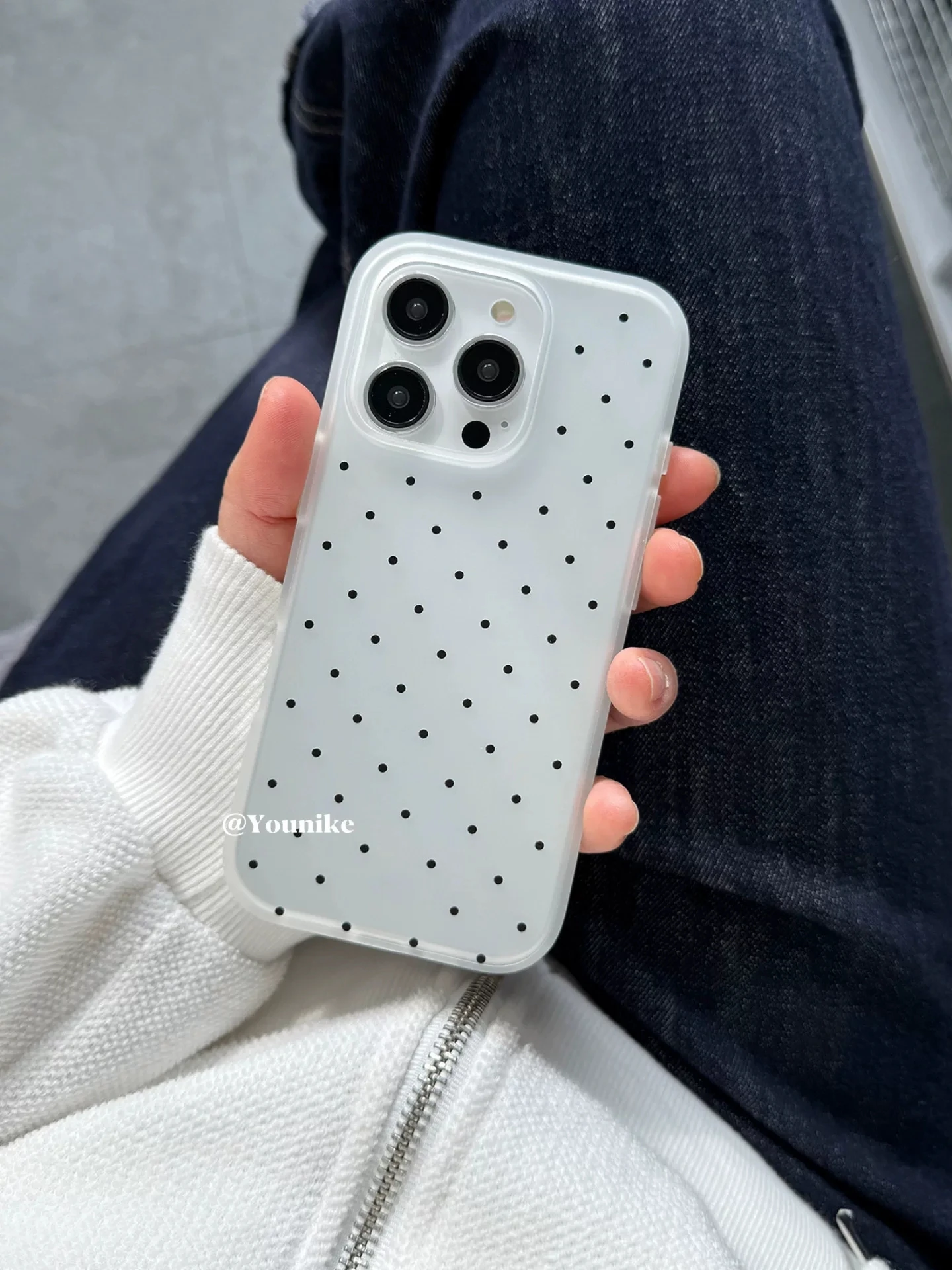 Vintage Black Polka Dot Matte Phone Case - Full Screen Protection