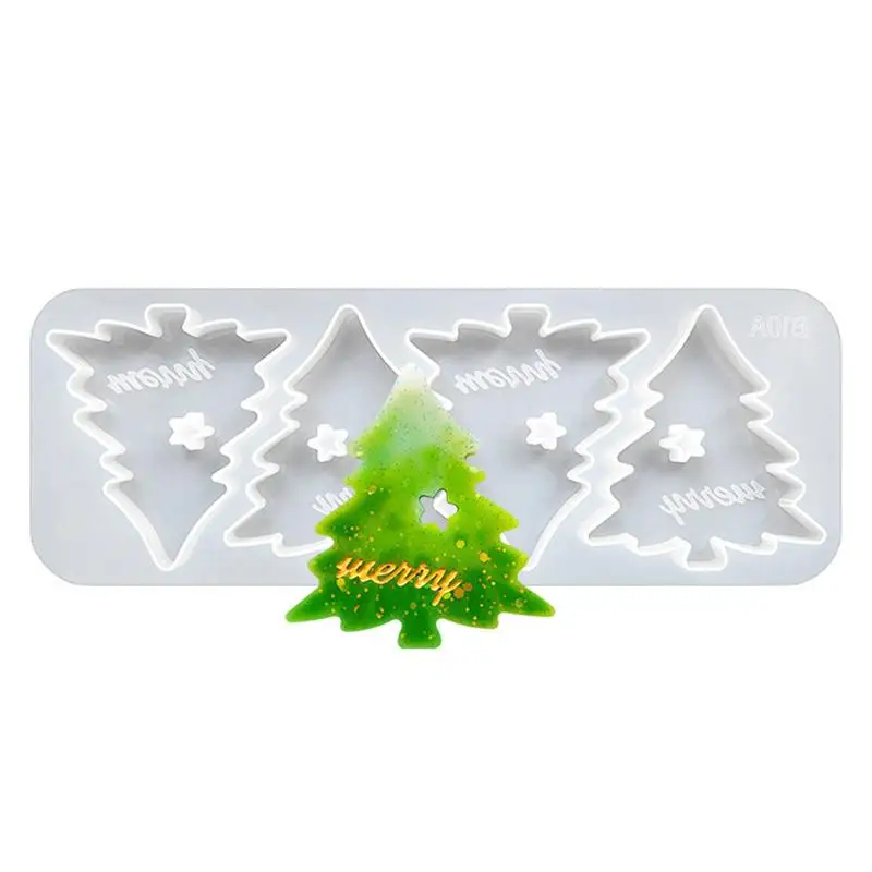 

Christmas Silicone Molds For Resin Diy Christmas Tree Silicone Mold Creative Hanging Scented Candle Mold Christmas Party Supplie