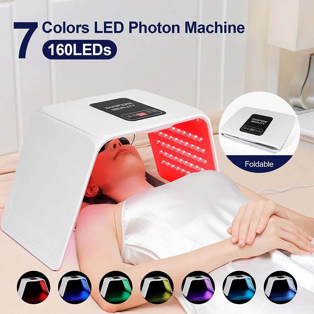 160 LED pliable 7 couleurs LED Photon Machine visage masque LED PDT Machine usage domestique Salon de beauté LED visage corps SPA masque soins de la peau