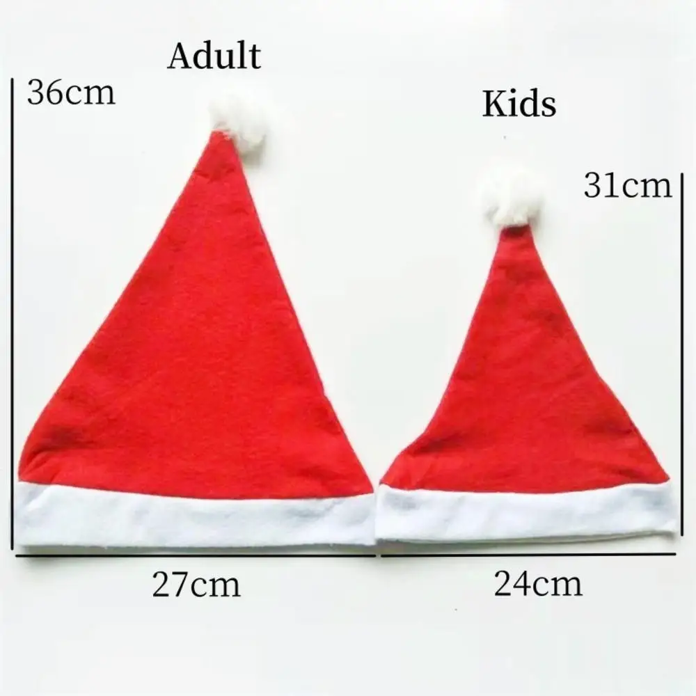 1Pcs Christmas Hat Non-Woven Santa Claus Decroation Cap Xmas Gifts For Kids Adults New Year Festival Holiday Party Supplies
