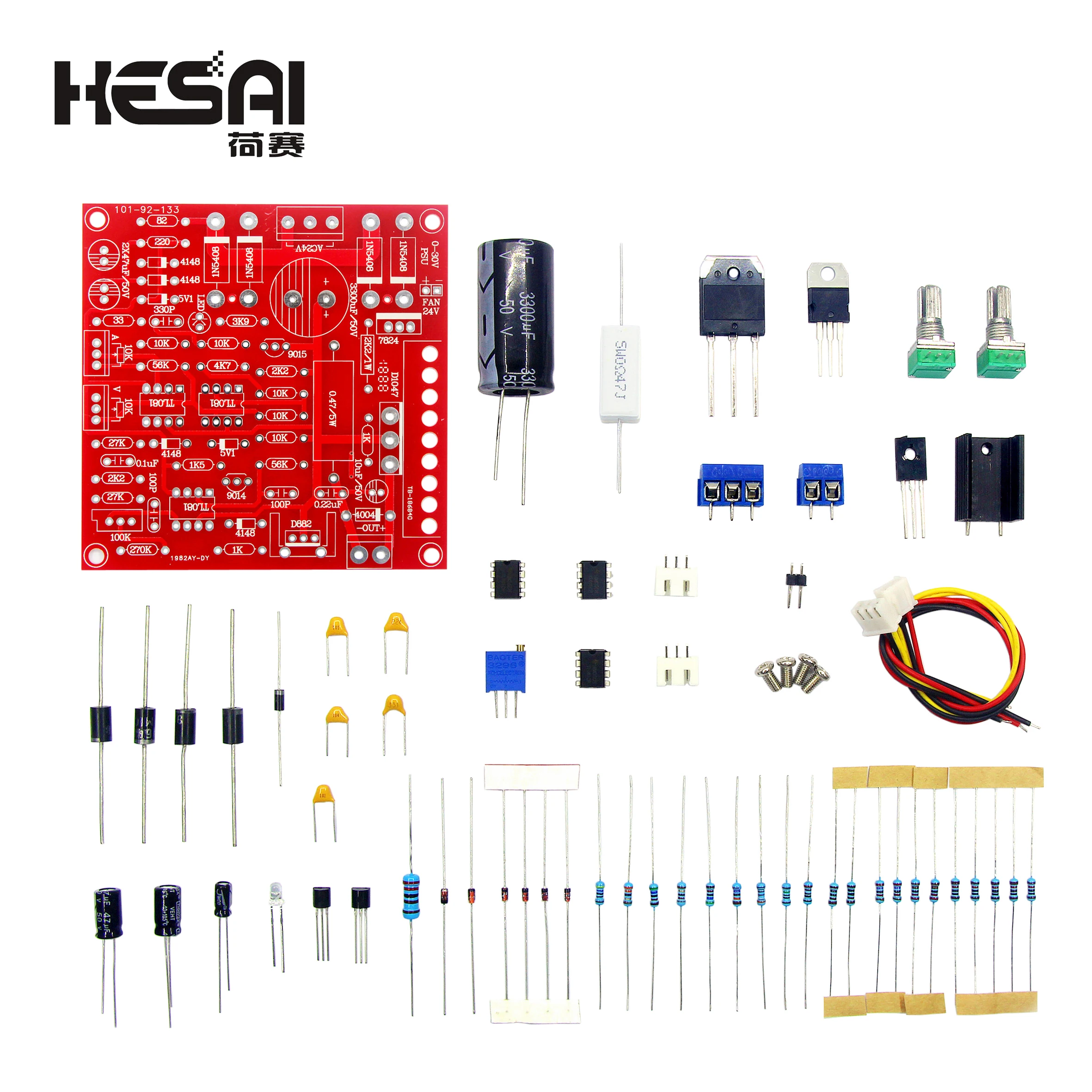 DIY 키트 0-30V 2mA-3A DC 조정형 전원 공급 장치 연속 조정 가능 전류 제한 보호