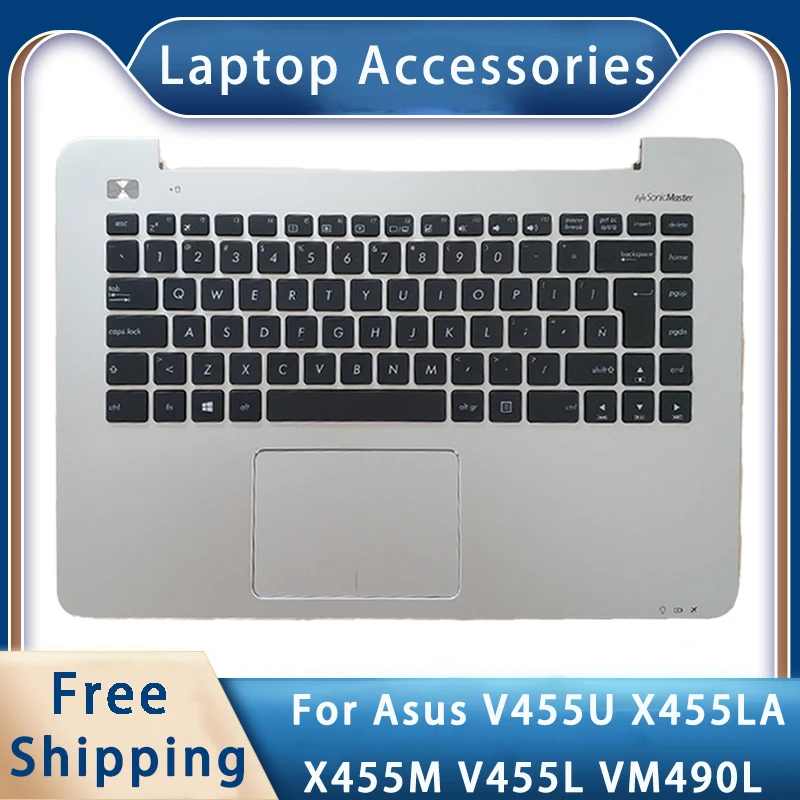 

New For Asus V455U X455LA X455M V455L VM490L Replacemen Laptop Accessories Keyboard With Touchpad Silvery