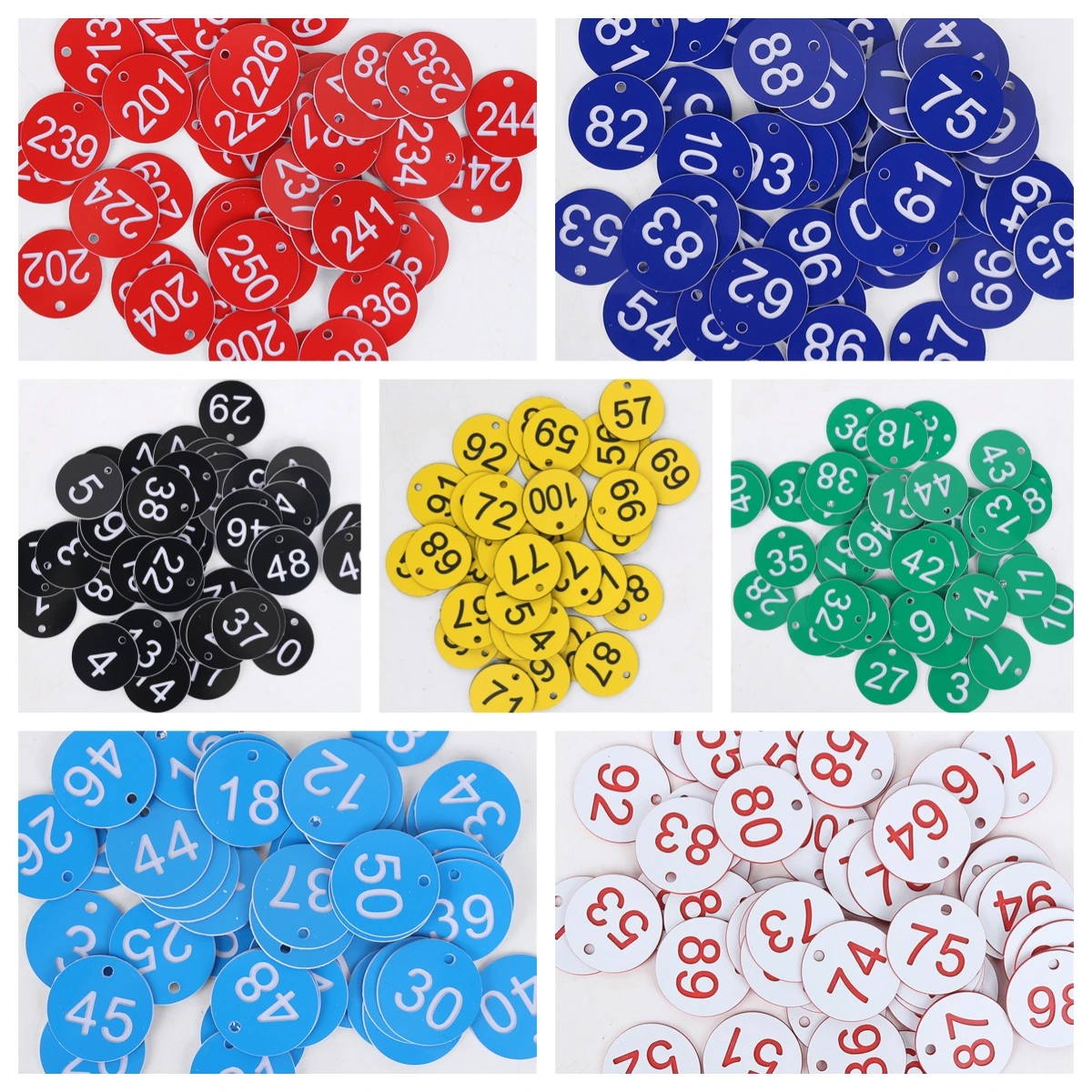 1Set/50Pcs Round Beehive Tag 1~50 Waterproof Numbered Label with a Hole Multi-purpose Beekeeping Box Sequential Numbers Marker