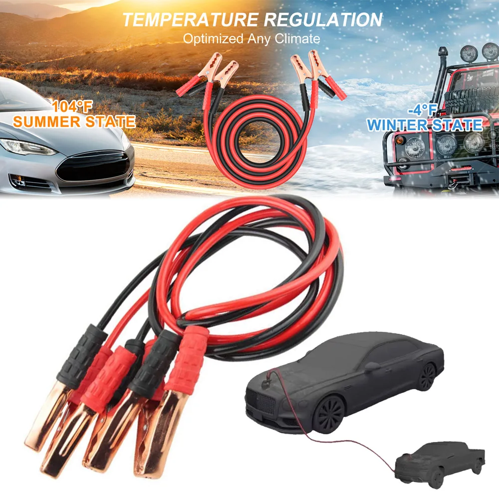 Jumper Cables for Car Battery Heavy Duty Booster Cables Emergency Jump Starter Leads Clamps Clips