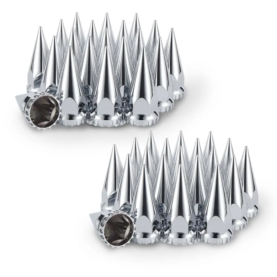 40PCS Chrome Spike Lug Nut Covers for Trucks