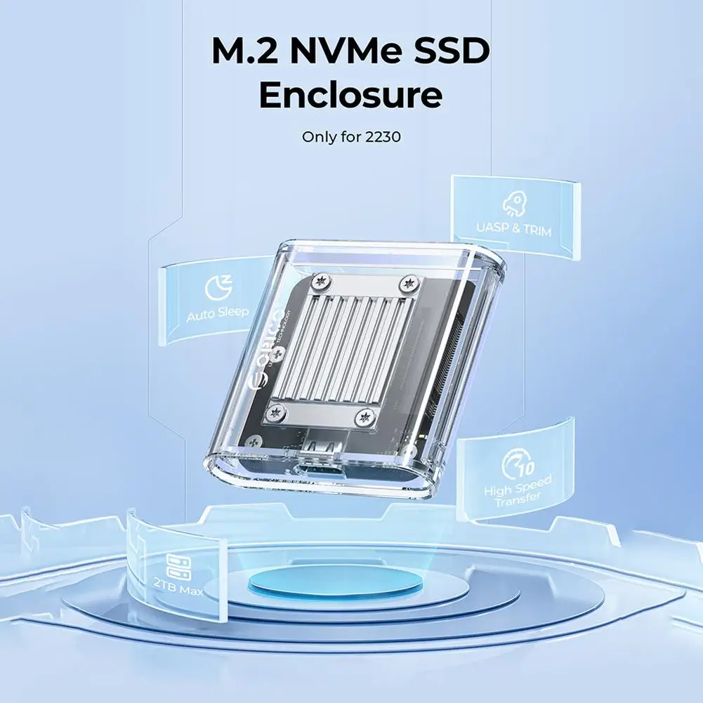 M.2 SSD Nvme SSD 인클로저 도구 무료 10gbps M.2-Pcie C 투명 어댑터, 외부 USB 지지대 2230 유형 N2y3
