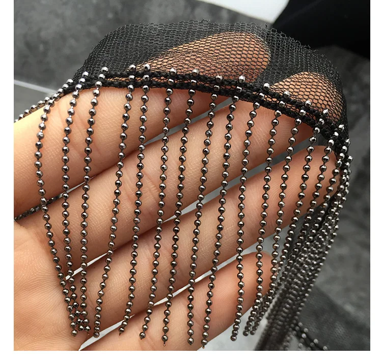 드리 워진 금속 체인 페르시 레이스 수제 술 트림 DIY 청바지 가방 신발 및 모자 장식