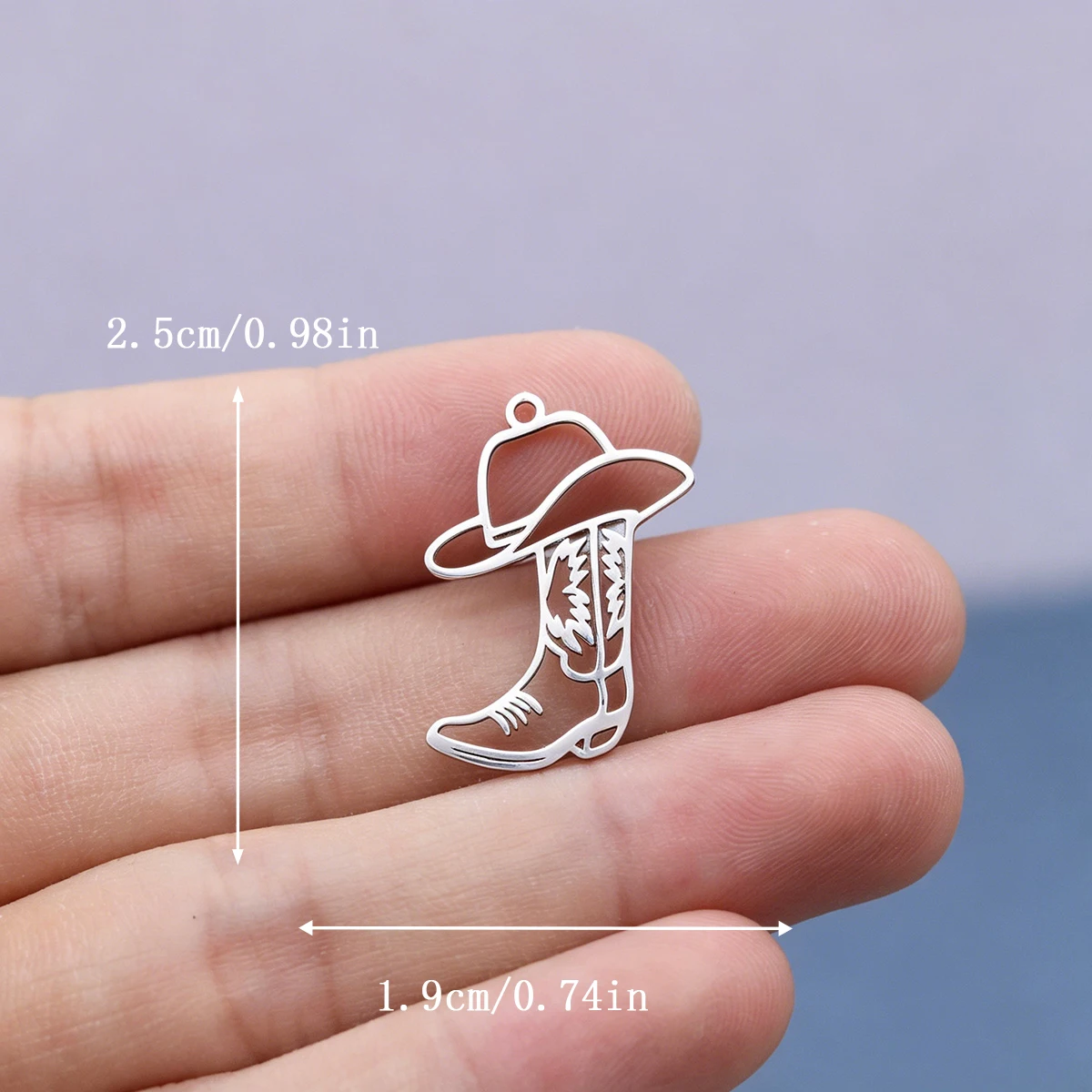 3pcs 서양 카우보이 부츠 참 스테인레스 스틸 펜던트 쥬얼리 만들기 귀걸이 팔찌 DIY 수제 액세서리