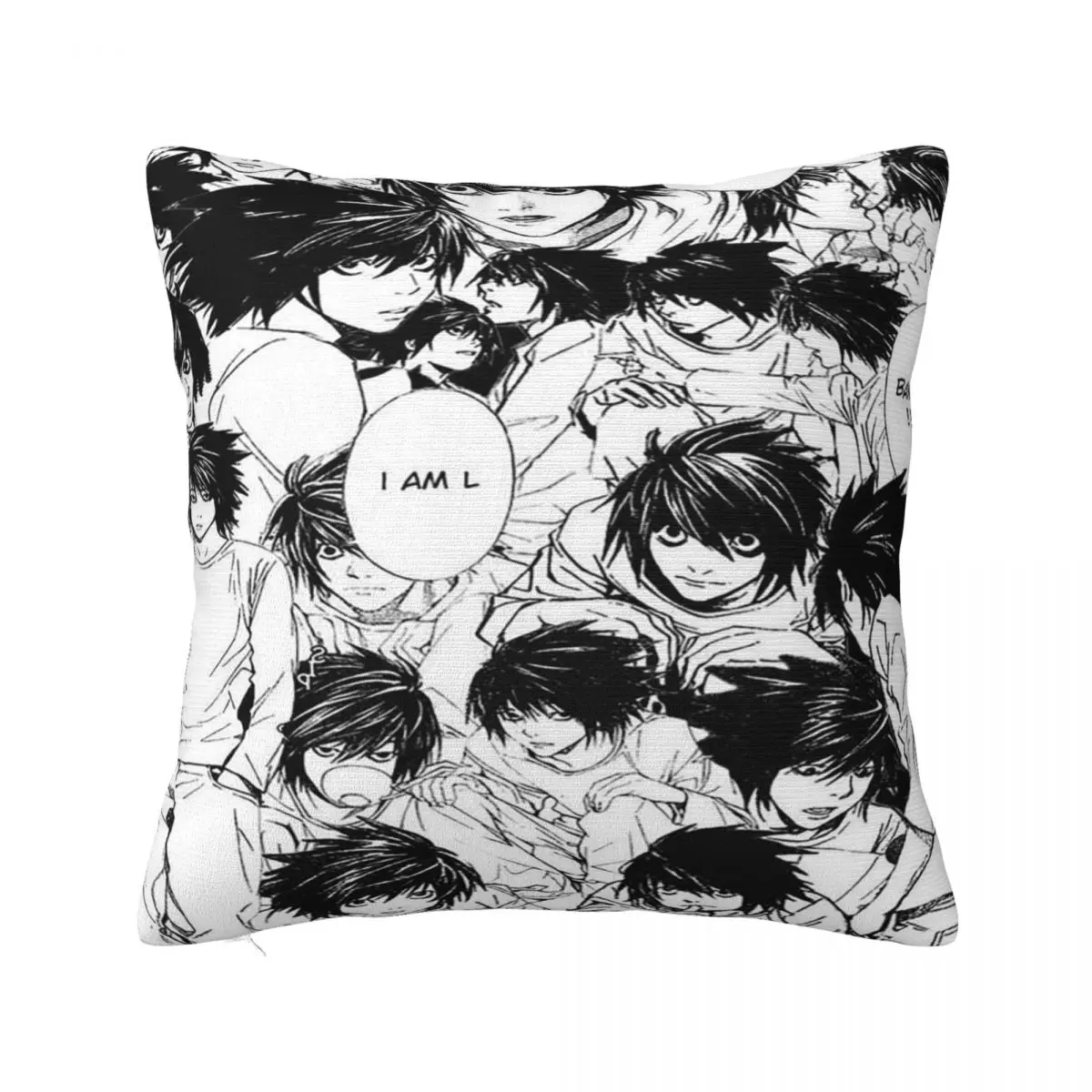 Death Note Plaid Anime Pillowcase Printed Polyester Cushion Cover Decorative Lawliet Collage Pillow Case Cover Home 45X45cm