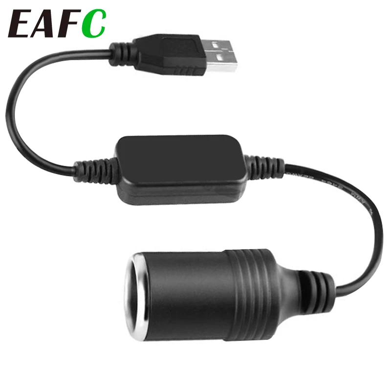 1pc 5v 2a Usb To 12v Cigarette Lighter Socket Usb Male To Female Cigarette Lighter Adapter