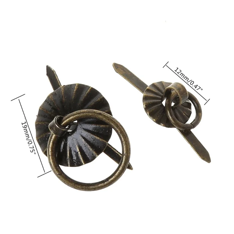 10pcs Green Bronze Color Ring Pin Handle Drawer Cabinet Desk Pull Knob Furniture L9BE