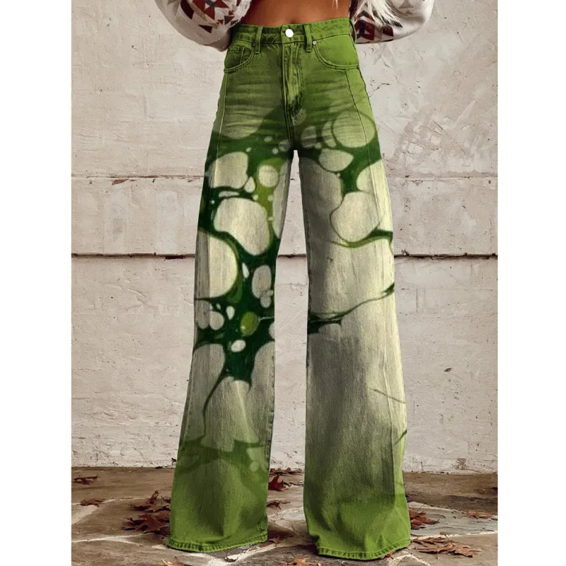 Imitation Cow Wide Leg Sweatpants Fashion Women's Casual Cargo Loose Pants Thin Style Trousers Solid Low Waist Oversized Pants