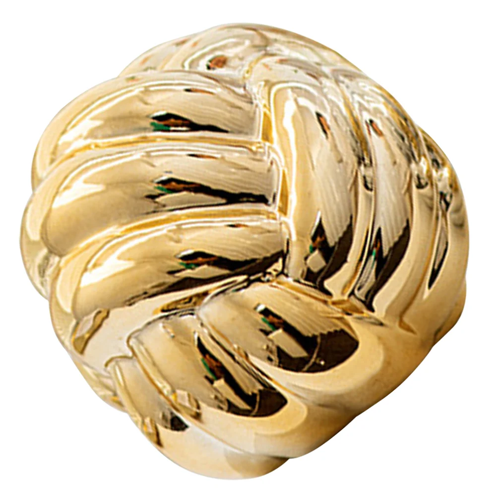 

Gold Knot Statue Decor Ceramic Thread Knot Link Figurine Geometric Sphere Modern Art Sculpture Table Decoration