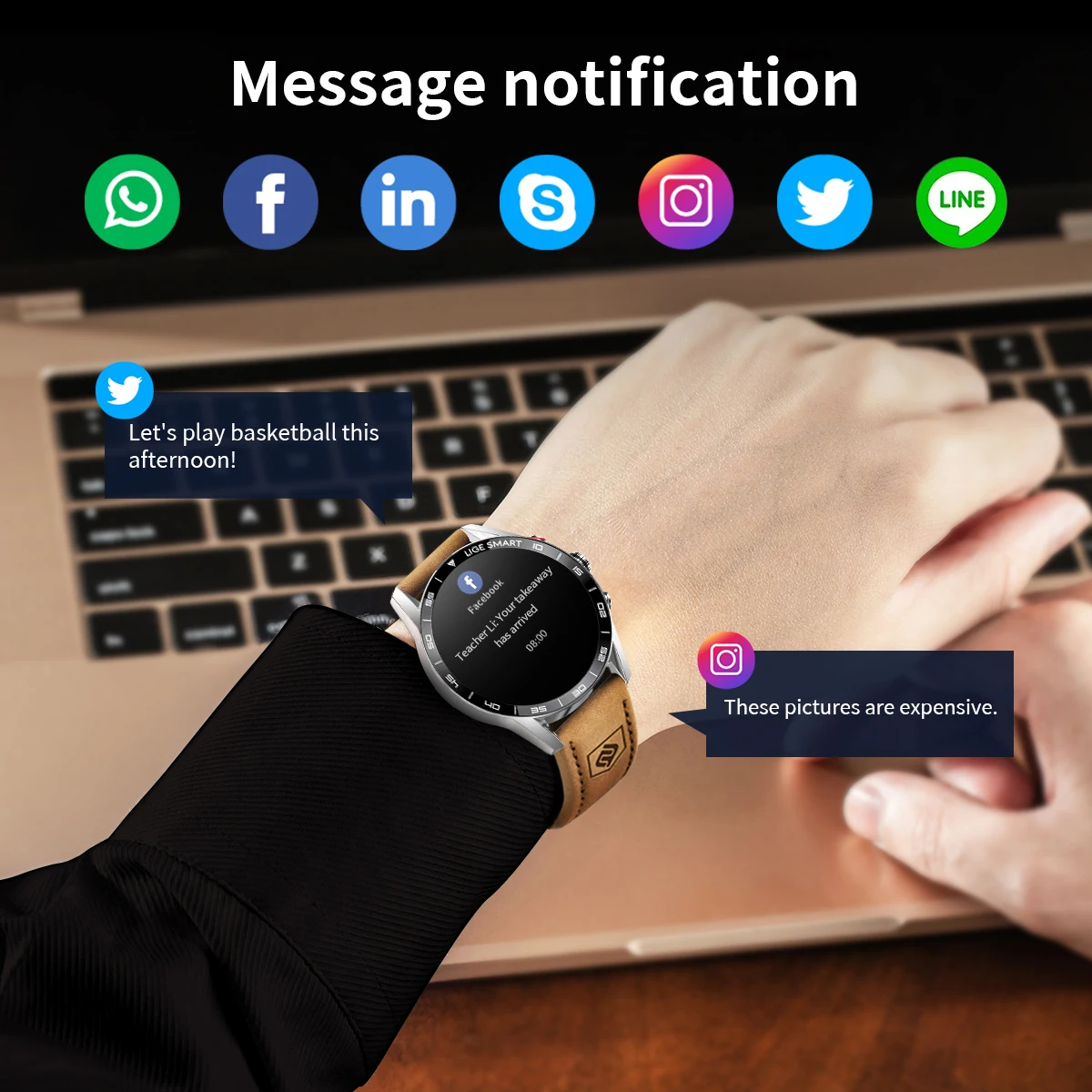 LIGE 2024 New Rugged Military GPS Smart Watch Men AMOLED HD Screen Heart Rate Bluetooth Call Waterproof Outdoor SmartWatch_voghion.com