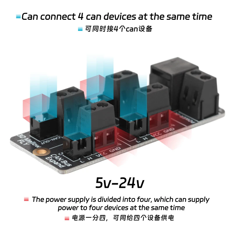 Mellow Can Bus Expandir para Klipper Reprap Firmware Multi-can Ferramenta Placa de Conexão para Sht36 Sb2040 Super Fly pi Octopus Board - Imagem 2