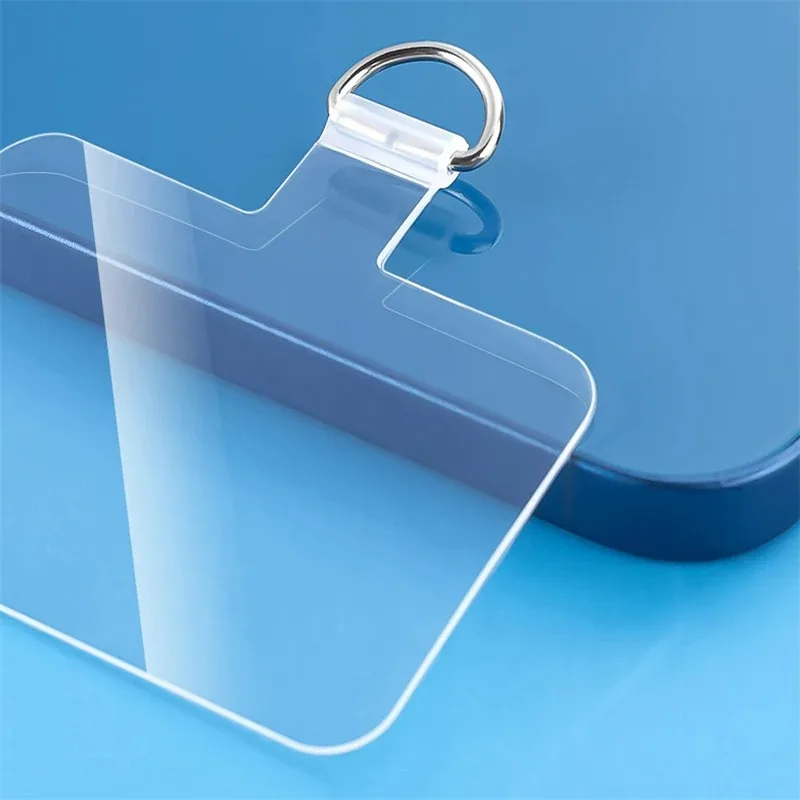 Transparent Phone Anti-lost Lanyard Card 1/3/5/10Pcs TPU Universal Tether Tab Loop Hole Hanging Strap Patches Cord Clip Gasket