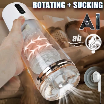 Male Automatic Sucking Telescopic Rotating Masturbator Cup Sex Toys For Men Real Vaginal Suction Pocket Blowjob Adult Product 3