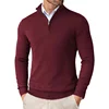 Autumn Men's Quarter Zip Up Sweaters Slim Fit Lightweight Outdoor Mock Neck Pullover Sweaters Half Turtleneck Knitted Streetwear 5