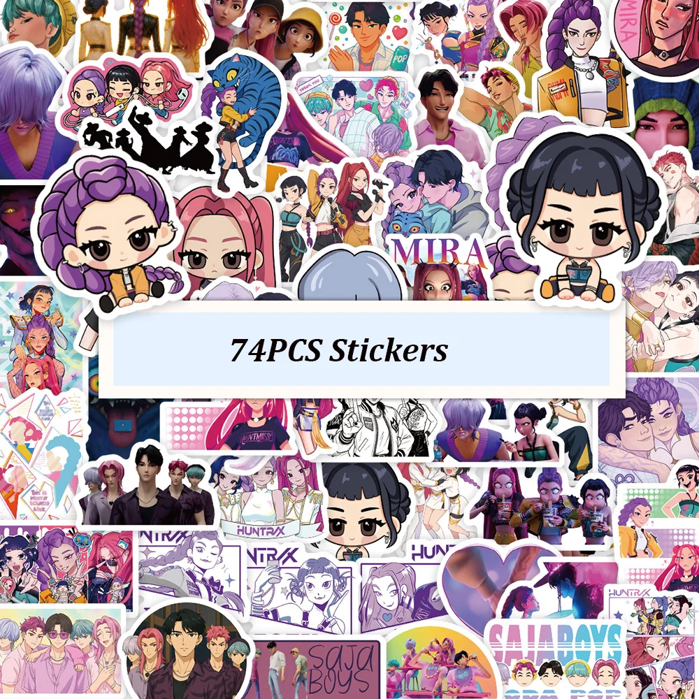Lot D'Autocollants Vinyle Pour Ados - Stickers Rumi, Mira, Zoey, Saja, Jinu, Chat - Imperméables, Réutilisables