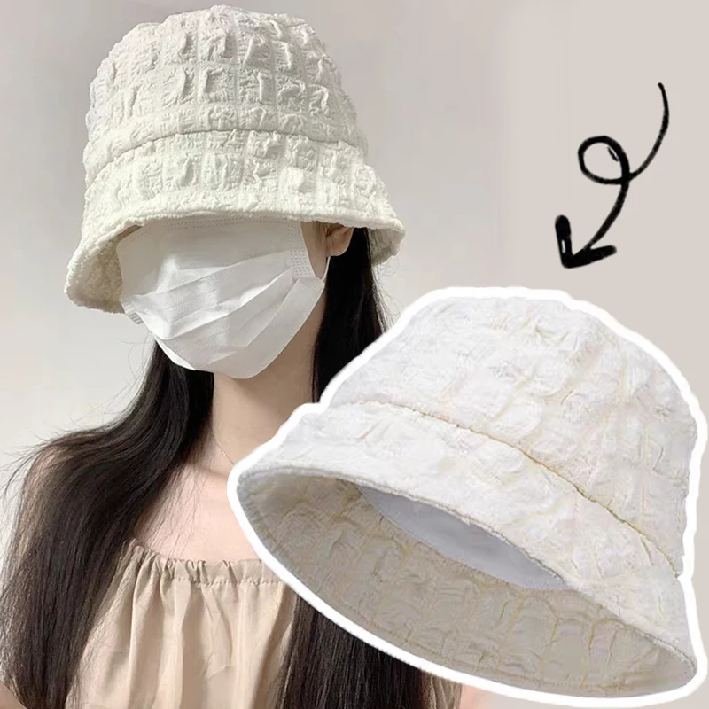 

Lace Bucket Hat Women Outdoor Beach Sun Visors Cap Breathable All-match Panama Fisherman Hat Casual Thin Wrinkle Boonie Sunhat