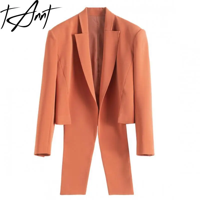 

Tannt Women Blazer Asymmetry Short Orange Chic And Elegant Woman Jacket Irregular Fashion Suit Coats For Women 2023 New