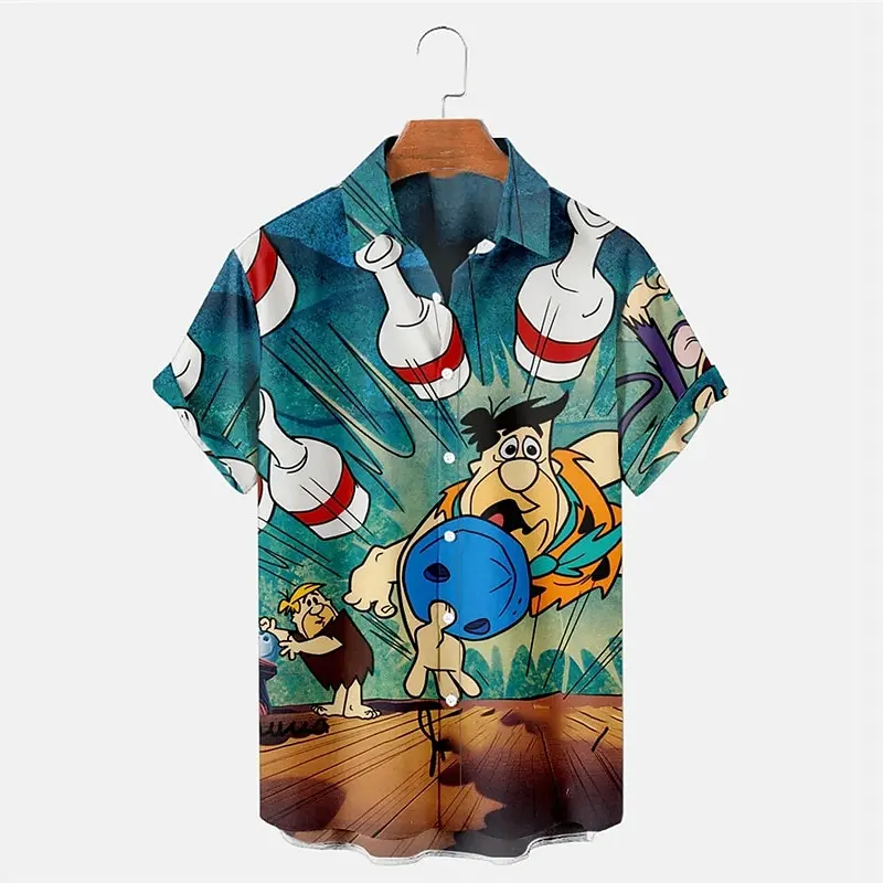 Hawaiian Bowling Men's Shirt 3d Print Y2k Unique Floral Summer Lapels Short Sleeves Oversized Unisex Fashion Shirt Streetwear