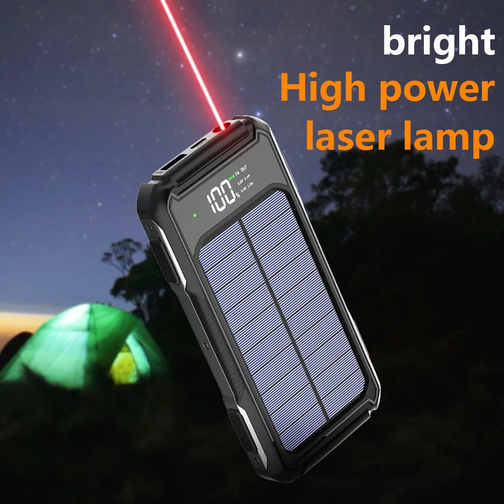 20000/10000mAh 4 Output Portable Charger Solar Power Bank For Cell Phone 4